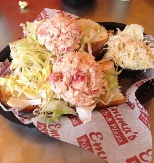 Lobster roll with coleslaw