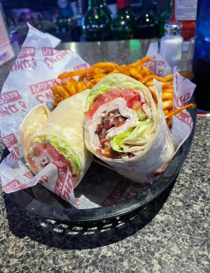 Chicken wrap with fries
